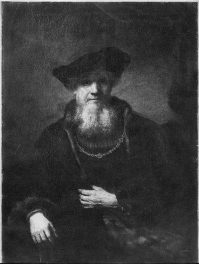 Portret van een rabbi door Rembrandt van Rijn